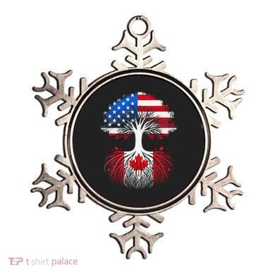 Canadian Roots American Grown Tree Flag Funny Canada Day Ornament