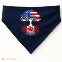 Canadian Roots American Grown Tree Flag Funny Canada Day USA-Made Doggie Bandana thumb 0