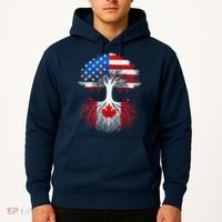 Canadian Roots American Grown Tree Flag Funny Canada Day Hoodie thumb 2