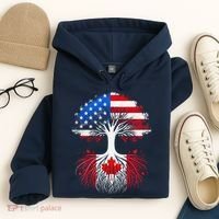 Canadian Roots American Grown Tree Flag Funny Canada Day Hoodie thumb 4