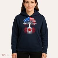 Canadian Roots American Grown Tree Flag Funny Canada Day Hoodie thumb 5