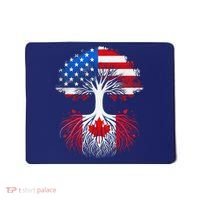 Canadian Roots American Grown Tree Flag Funny Canada Day Mousepad thumb 0