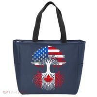 Canadian Roots American Grown Tree Flag Funny Canada Day Tote Bag thumb 0