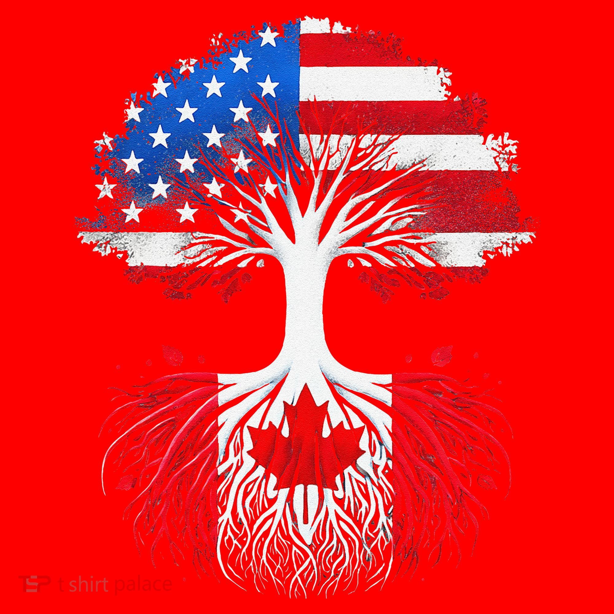 Canadian Roots American Grown Tree Flag Funny Canada Day Santa Hat