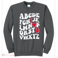 Cute Retro Abcs I Love You Valentine School Teacher Student Life Sweatshirt thumb 0