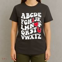Cute Retro Abcs I Love You Valentine School Teacher Student Life T-Shirt thumb 4