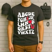Cute Retro Abcs I Love You Valentine School Teacher Student Life T-Shirt thumb 6