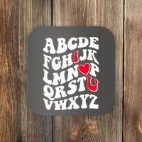 Cute Retro Abcs I Love You Valentine School Teacher Student Life Coaster thumb 0
