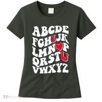 Cute Retro Abcs I Love You Valentine School Teacher Student Life Women's T-Shirt thumb 0