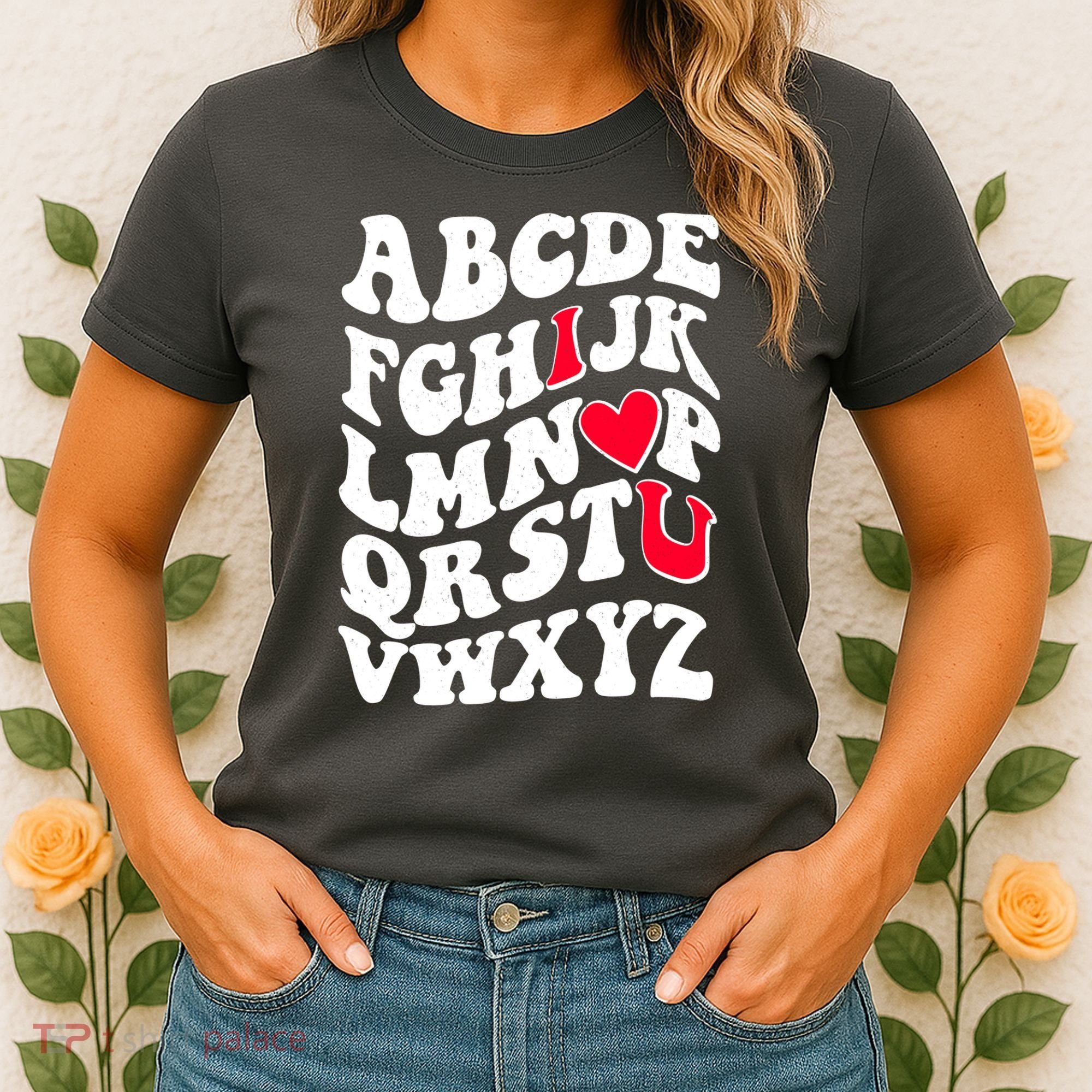 Cute Retro Abcs I Love You Valentine School Teacher Student Life Women's T-Shirt