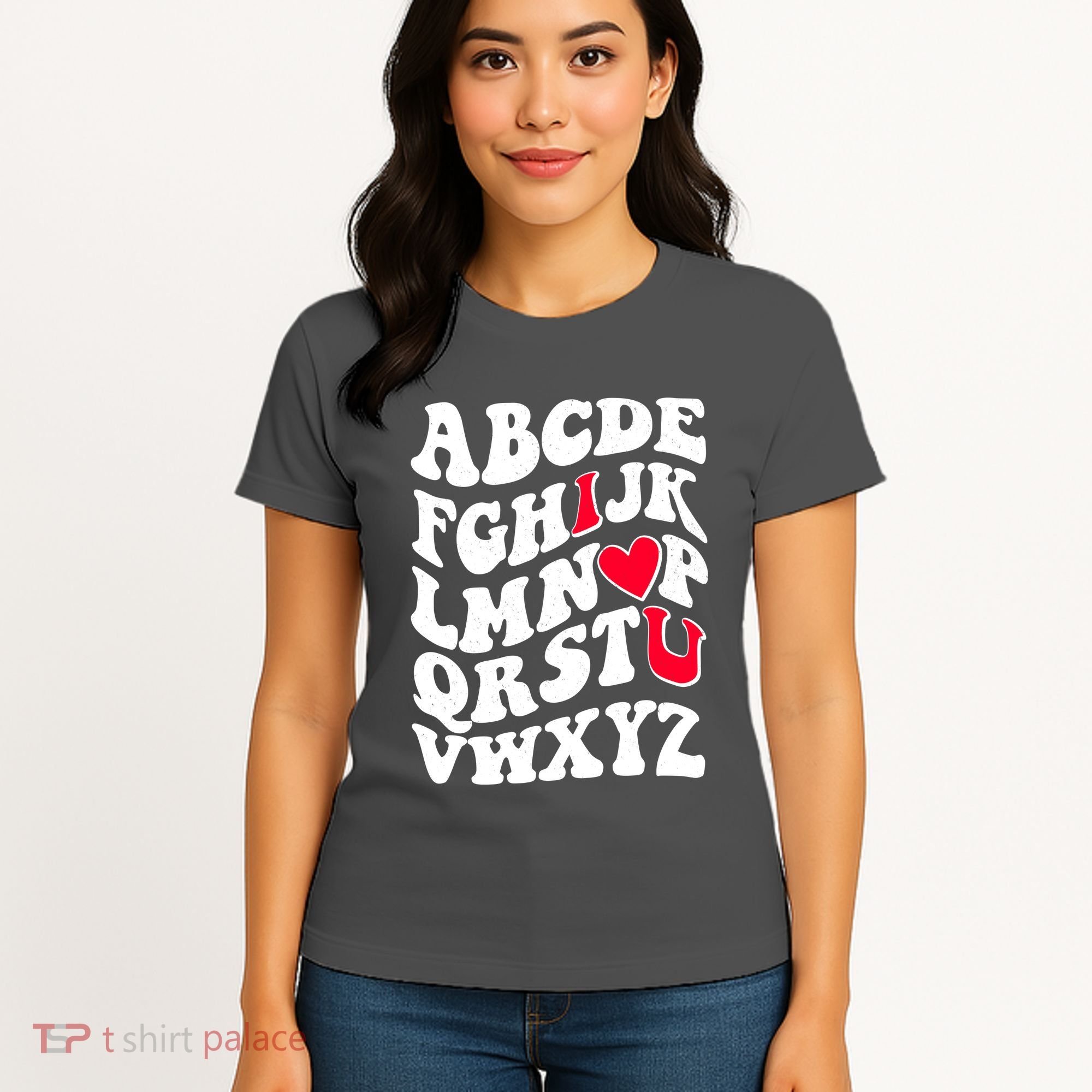 Cute Retro Abcs I Love You Valentine School Teacher Student Life Women's T-Shirt