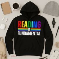 Cool Reading Art Library Bookworm Rainbow Book Hoodie thumb 3
