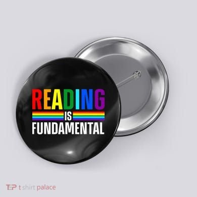 Cool Reading Art Library Bookworm Rainbow Book Button