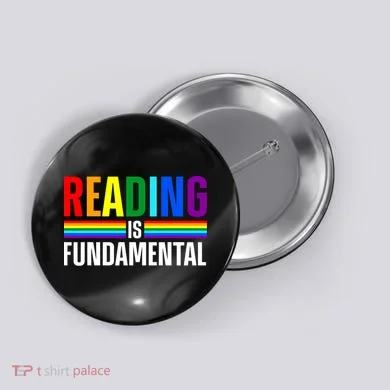 Cool Reading Art Library Bookworm Rainbow Book Button