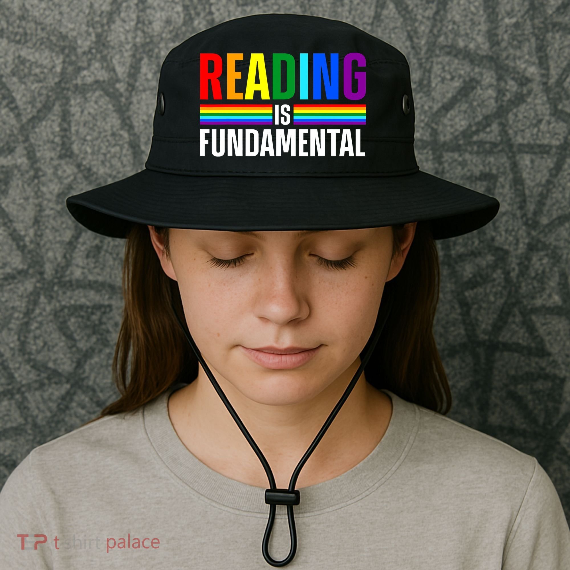 Cool Reading Art Library Bookworm Rainbow Book Bucket Hat