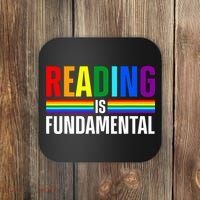 Cool Reading Art Library Bookworm Rainbow Book Coaster thumb 0