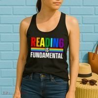 Cool Reading Art Library Bookworm Rainbow Book Women's Tank Top thumb 2