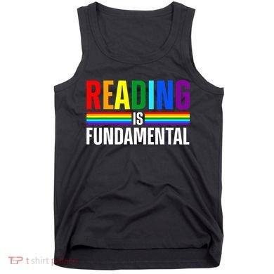 Cool Reading Art Library Bookworm Rainbow Book Tank Top