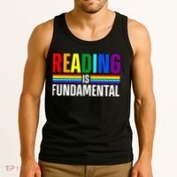 Cool Reading Art Library Bookworm Rainbow Book Tank Top thumb 3
