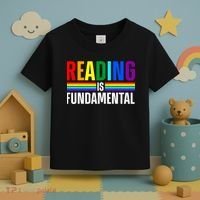 Cool Reading Art Library Bookworm Rainbow Book Toddler T-Shirt thumb 3