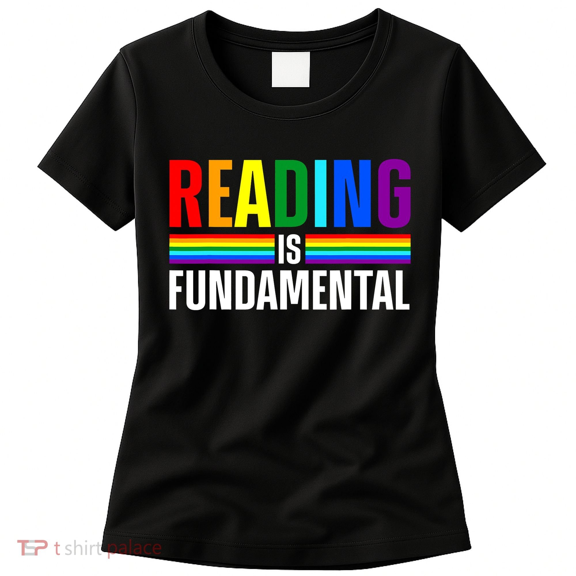 Cool Reading Art Library Bookworm Rainbow Book Women's T-Shirt