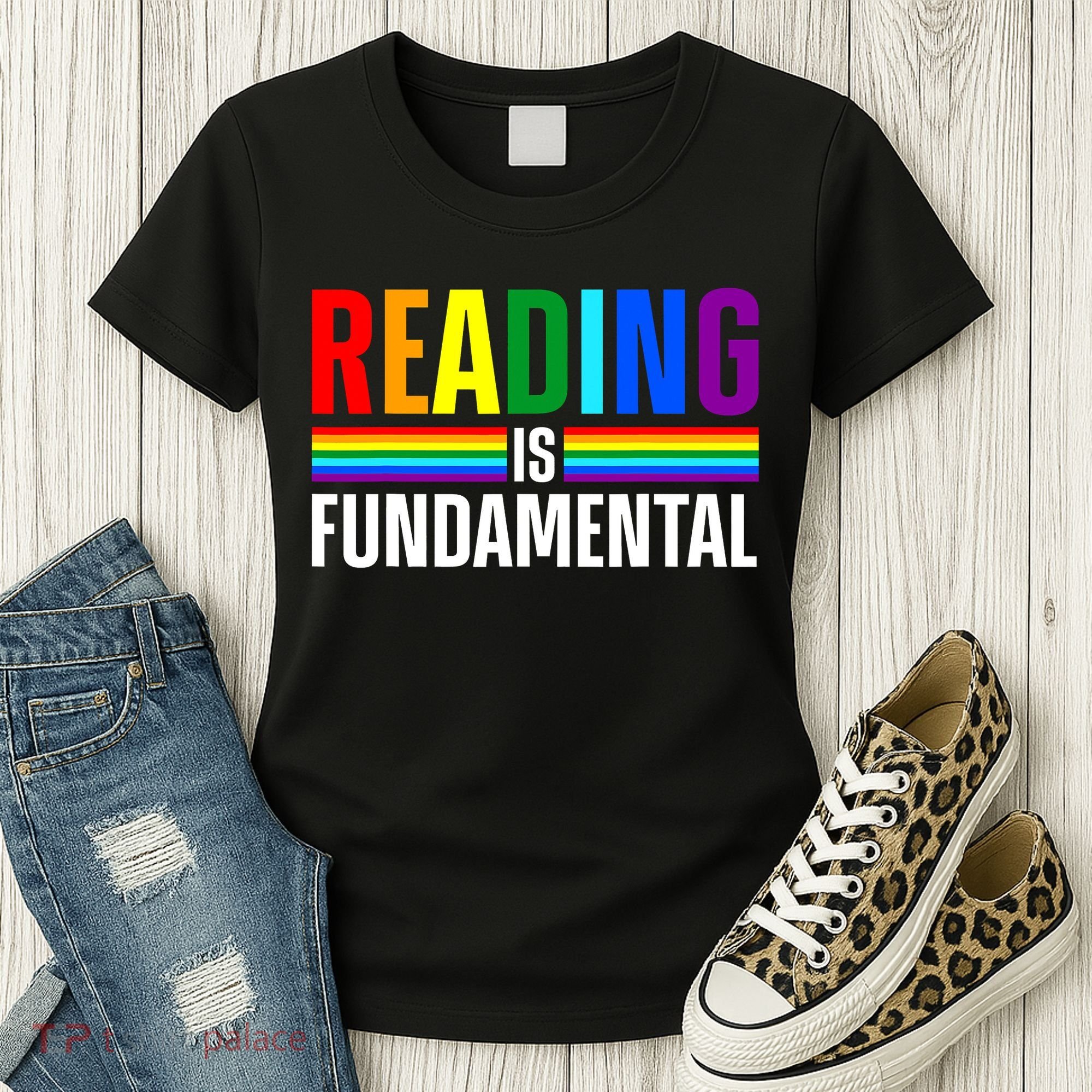 Cool Reading Art Library Bookworm Rainbow Book Women's T-Shirt