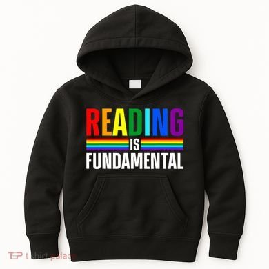 Cool Reading Art Library Bookworm Rainbow Book Kids Hoodie