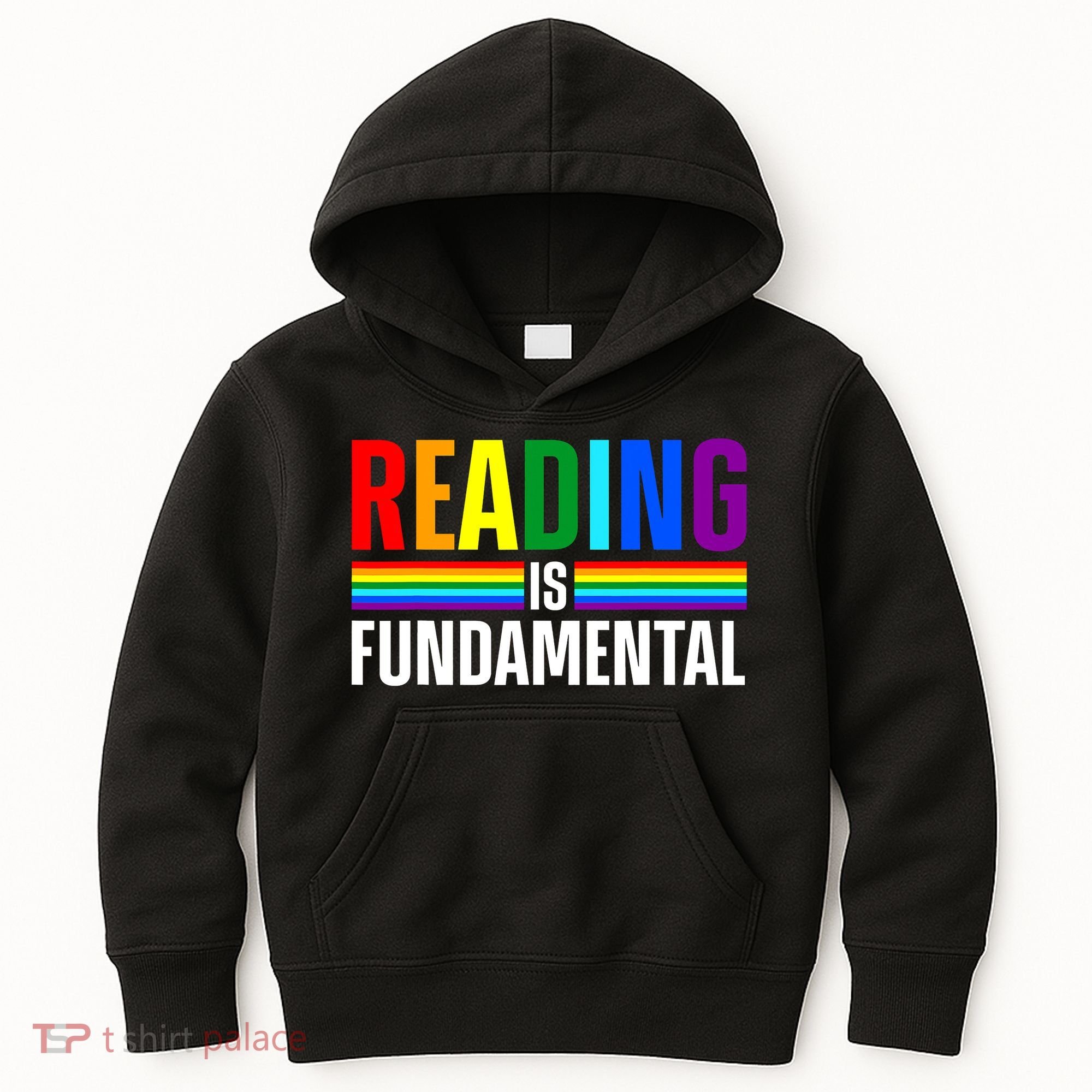 Cool Reading Art Library Bookworm Rainbow Book Kids Hoodie