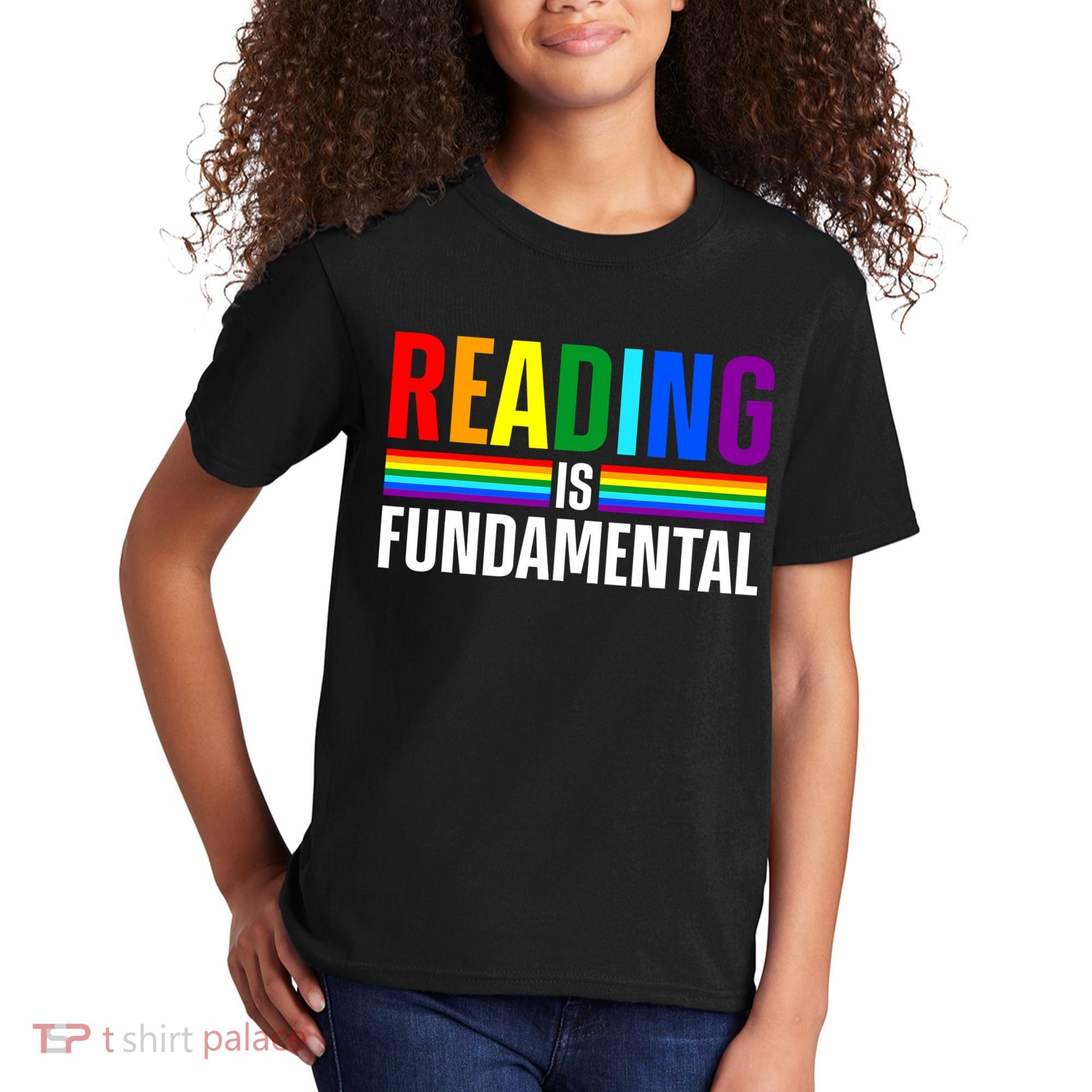 Cool Reading Art Library Bookworm Rainbow Book Kids T-Shirt