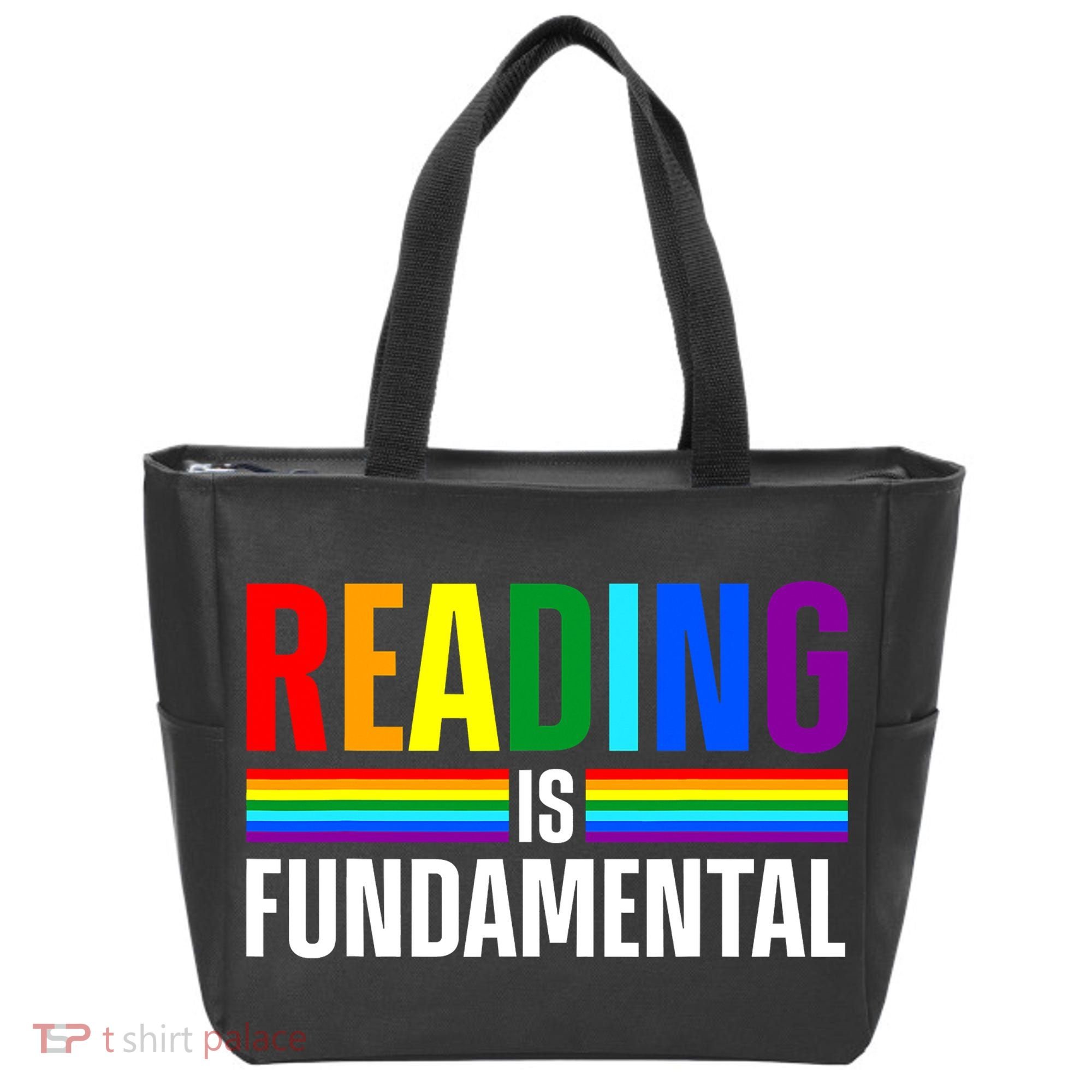 Cool Reading Art Library Bookworm Rainbow Book Tote Bag