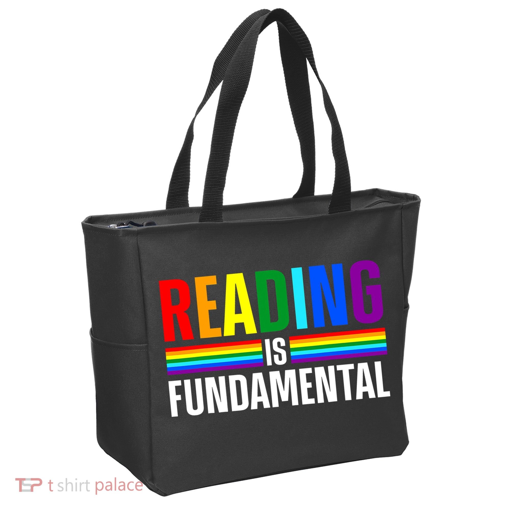 Cool Reading Art Library Bookworm Rainbow Book Tote Bag
