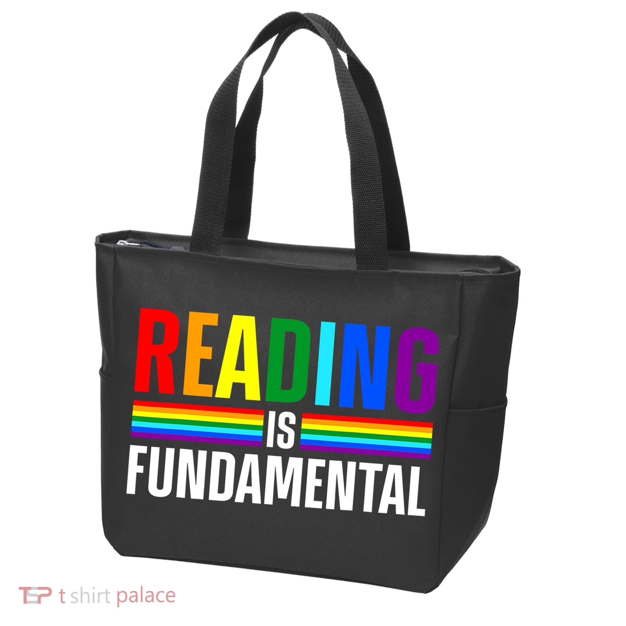 Cool Reading Art Library Bookworm Rainbow Book Tote Bag
