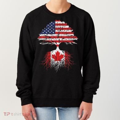 Canadian Roots American Grown Canada Flag Women's Sweatshirt