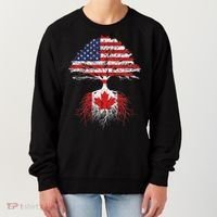 Canadian Roots American Grown Canada Flag Women's Sweatshirt thumb 0