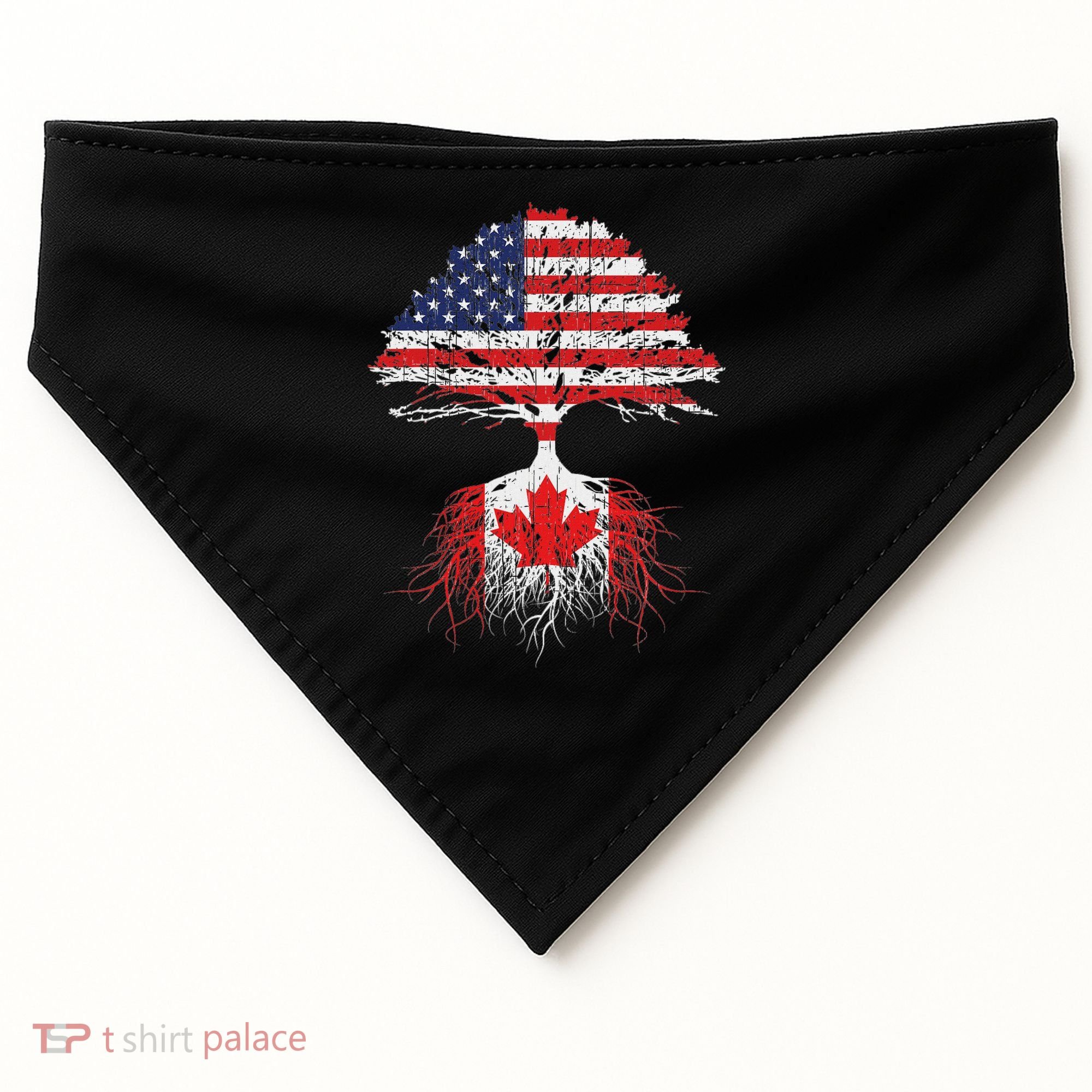 Canadian Roots American Grown Canada Flag USA-Made Doggie Bandana