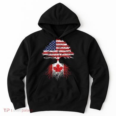 Canadian Roots American Grown Canada Flag Hoodie