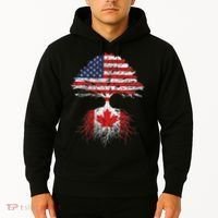 Canadian Roots American Grown Canada Flag Hoodie thumb 2