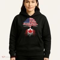 Canadian Roots American Grown Canada Flag Hoodie thumb 5