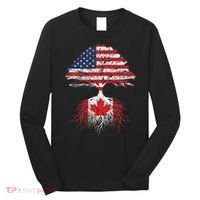 Canadian Roots American Grown Canada Flag Long Sleeve Shirt thumb 0