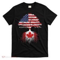 Canadian Roots American Grown Canada Flag T-Shirt thumb 0
