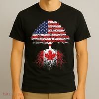 Canadian Roots American Grown Canada Flag T-Shirt thumb 3