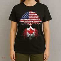 Canadian Roots American Grown Canada Flag T-Shirt thumb 4