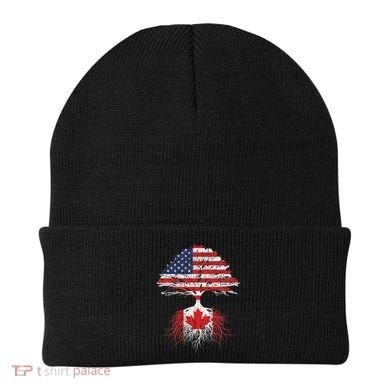 Canadian Roots American Grown Canada Flag Beanie