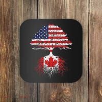 Canadian Roots American Grown Canada Flag Coaster thumb 0