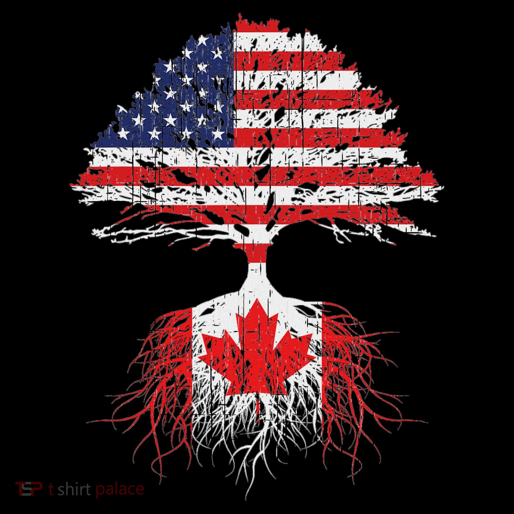 Canadian Roots American Grown Canada Flag Women's Hoodie