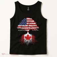 Canadian Roots American Grown Canada Flag Tank Top thumb 2