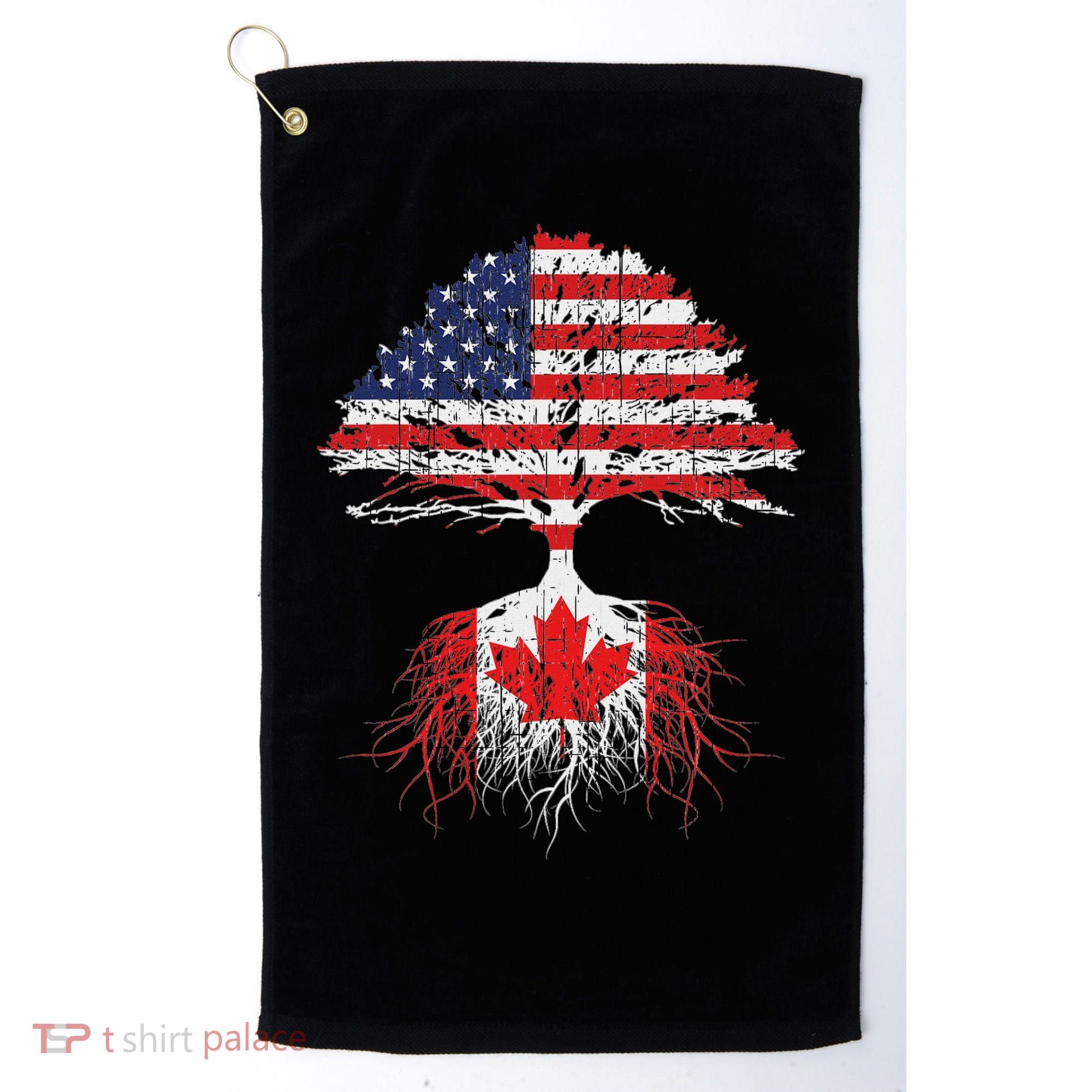 Canadian Roots American Grown Canada Flag Golf Towel