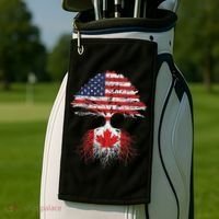Canadian Roots American Grown Canada Flag Golf Towel thumb 2