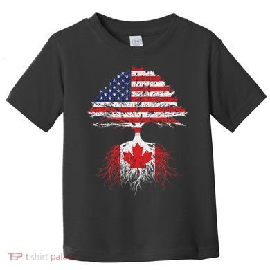 Canadian Roots American Grown Canada Flag Toddler T-Shirt