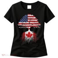 Canadian Roots American Grown Canada Flag Women's T-Shirt thumb 0